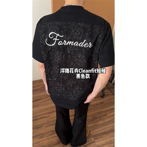 网图现货 美式立体浮雕小香风提花刺绣短袖上衣t恤男女 A606-P33图片