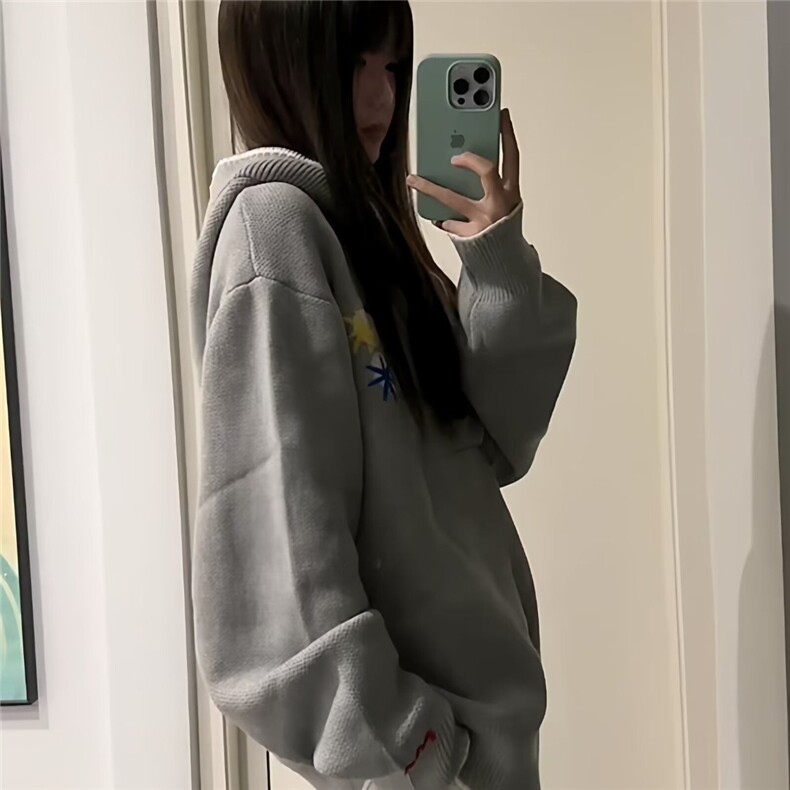连帽百花绒刺绣毛衣男打底衫长袖保暖内搭针织衫513AMY2694P70,男装T恤,星座513A