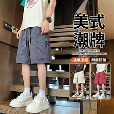 抖音品质工装短裤男薄款潮牌新款运动短裤A146-GY523特p30量大优，男装牛仔裤，HDA146
