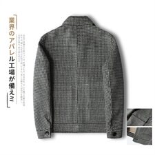 秋冬款千鸟格男士双面羊绒夹克翻领外套毛呢大衣Y8888P315控428，男装毛呢大衣，电商D230