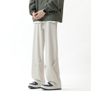 YK124 P35 控59 品质保障！无影墙 秋装垂坠微喇纽扣潮流休闲西裤,男装西裤,电商A249