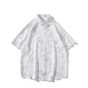 精品花衬衫大码男短袖夏季痞帅休闲上衣服外套翻领衬衣A012/P35图片