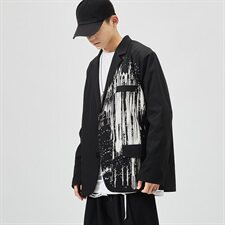 2021春秋季新款男士休闲宽松印花大码西装西服外套XF01/P65，男装西服，星座608A