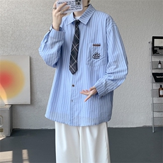 现货CS1163-特P53新款百搭条纹大码男衬衫，男装衬衫，电商A059