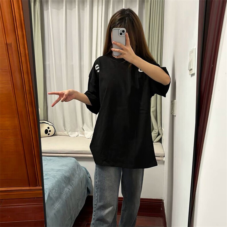 万针全刺绣工艺抖音得物高品质260克重磅纯棉双纱美式高街短袖T恤,男装T恤,电商A486-1