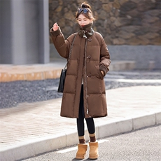 中长款羽绒服女2024冬季新款欧货大牌高端洋气羊羔毛翻领加厚外套，女装羽绒服，衣之秀