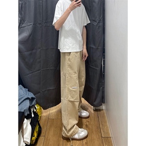 01高街款美式工装裤宽松直筒痞帅伞兵裤春夏XZ211-1-K2429-P55图片
