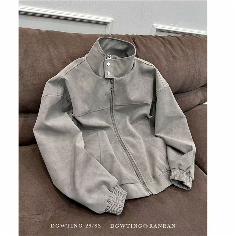 网图扎染pu皮衣短款外套立领美式棒球服皮夹克PY112特批58，男装皮衣，星座417-3