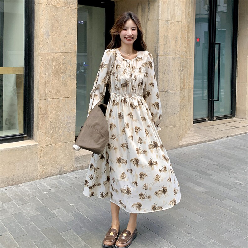 法式碎花连衣裙套装女春秋2025新款优雅今年流行马甲长裙子两件套,女装套装/套裙,2C239