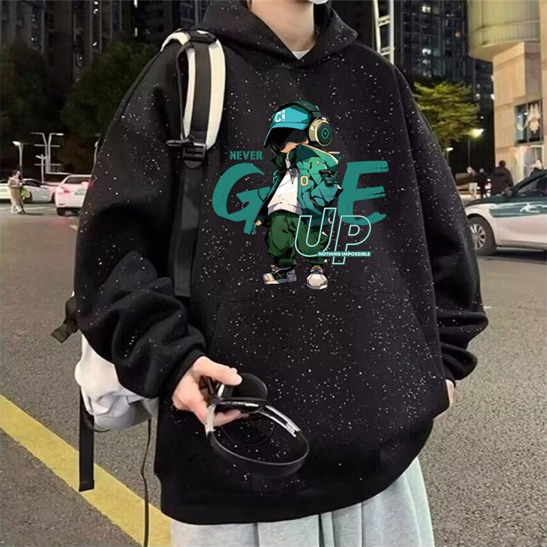 闪闪满天星卫衣连帽重磅开衫男女春秋情侣装亮片细闪上衣A054/P55图片