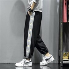 2021春秋款灰墙灰色宽松休闲印花秋季九分裤A061-K709-P50，男装休闲裤，电商A061