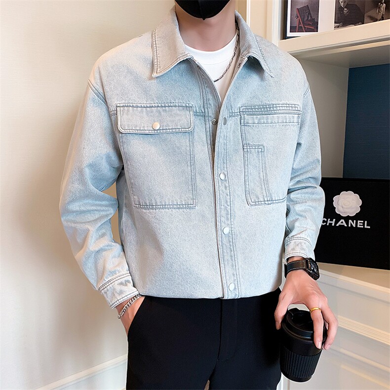 2025新款春季牛仔外套男潮牌工装水洗夹克上衣A313-2668-P110,男装工装外套,电商A313-1