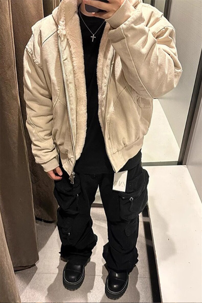 【有货】座山雕加绒加厚外套连帽夹克棉服JK61特P113,男装夹克,星座908-1
