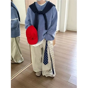 潮牌春秋季2025新款男生美式慵懒宽松针织衫毛衣情侣加绒百搭上衣图片