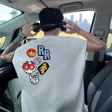 可48小时发货支持抖音得物来样二开240克重磅美式纯棉背心无袖t恤，男装T恤，电商A486