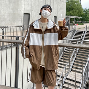 夏季时尚连帽防晒套装男 运动风撞色防晒衣夹克 XZ514-2-1606-P98图片