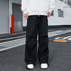 纯棉！美式阔腿工装裤男女宽松直筒休闲裤伞兵裤LY1002/p58，男装工装外套，电商B381-2