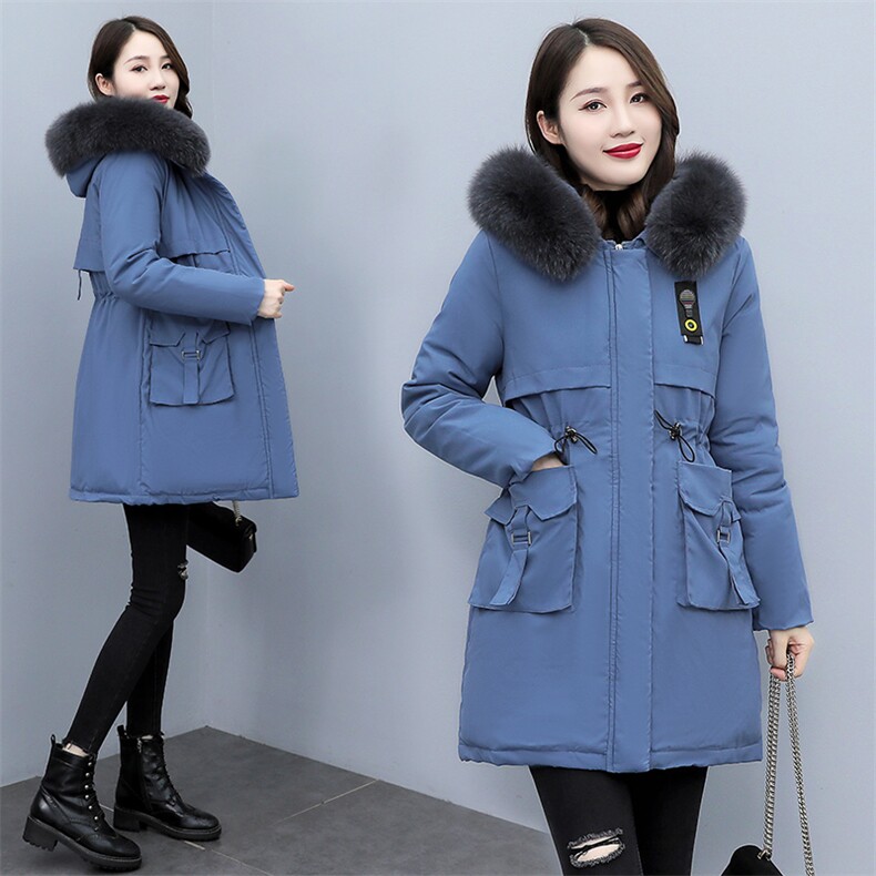 羽绒棉衣棉服女2021冬季新款韩版宽松中长款派克服棉袄小个子外套,女装棉衣/棉服,多彩
