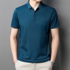中青年夏季2022薄款男士短袖POLO衫透气时髦商务潮流半袖上衣P52，男装Polo衫，星座1105-3