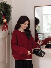 2025年秋季时尚百搭通勤简约休闲圆领羊毛衫，女装羊毛衫，佳弈羊绒