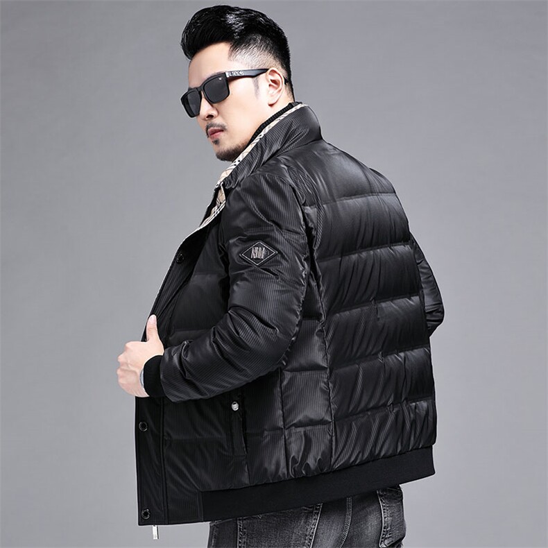 B8818钱塘2020-3冬季格子新款90白鸭绒羽绒服无帽立领欧美P240,男装羽绒服,钱塘207-3