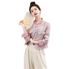 法式气质女春季长袖2025新款漂亮拼接收腰外套上衣，女装短外套，美静678