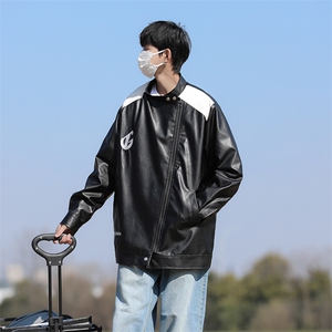 外套男翻领机车服休闲春季皮夹克JK0926-P75图片