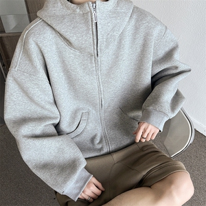 WY607-P55美式廓形cleanfit慵懒风连帽卫衣外套图片