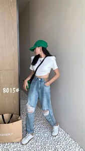 夏季新款，破洞老爹裤图片