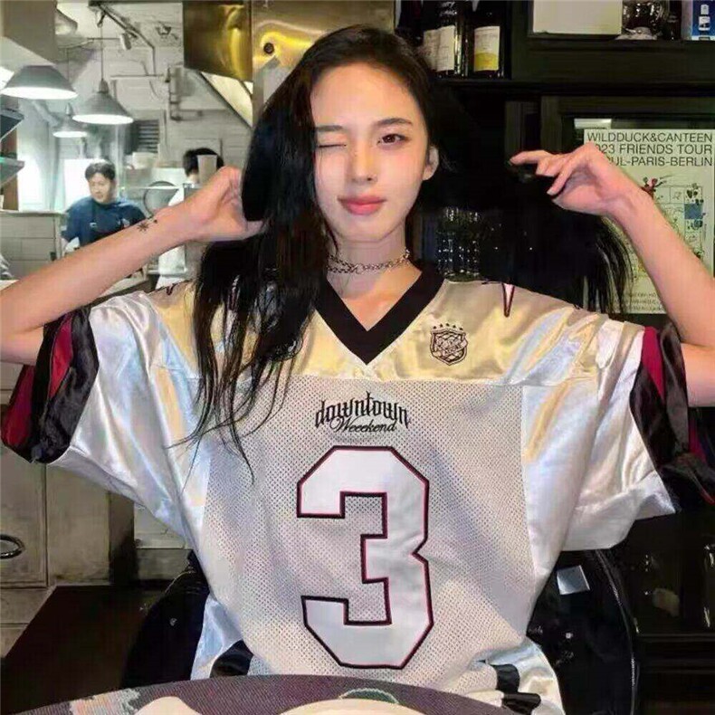 v领冰球服赛车服短袖男凉感T恤情侣款-DX306-P38图片