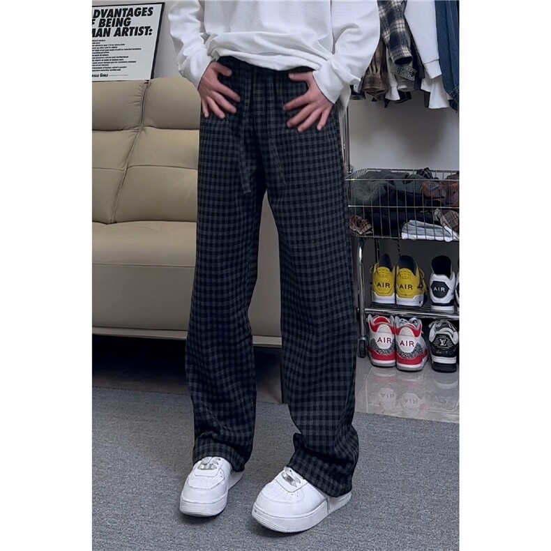 格子毛呢休闲裤现货抖音可送样A061-AX00958-特P35,男装休闲裤,电商A061