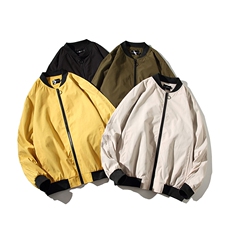 情侣潮大码宽松休闲多色光板夹克棒球服外套潮J7204P30【特价】，男装夹克，电商A007