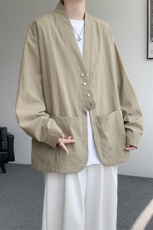 现货CS1161-p55新款高品质小众叠穿开衫大码衬衫上衣外套，男装衬衫，电商A059