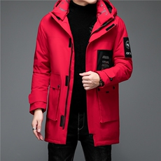 羽绒服男连帽冬季中年男士保暖白鸭绒外套爸爸装ALXB8858-P365，男装羽绒服，电商B212（原钱塘6029）