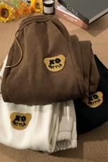 主推休闲裤男加绒加厚小熊刺绣阔腿裤416B-KLJ306-P60限78，男装休闲裤，星座416B-1