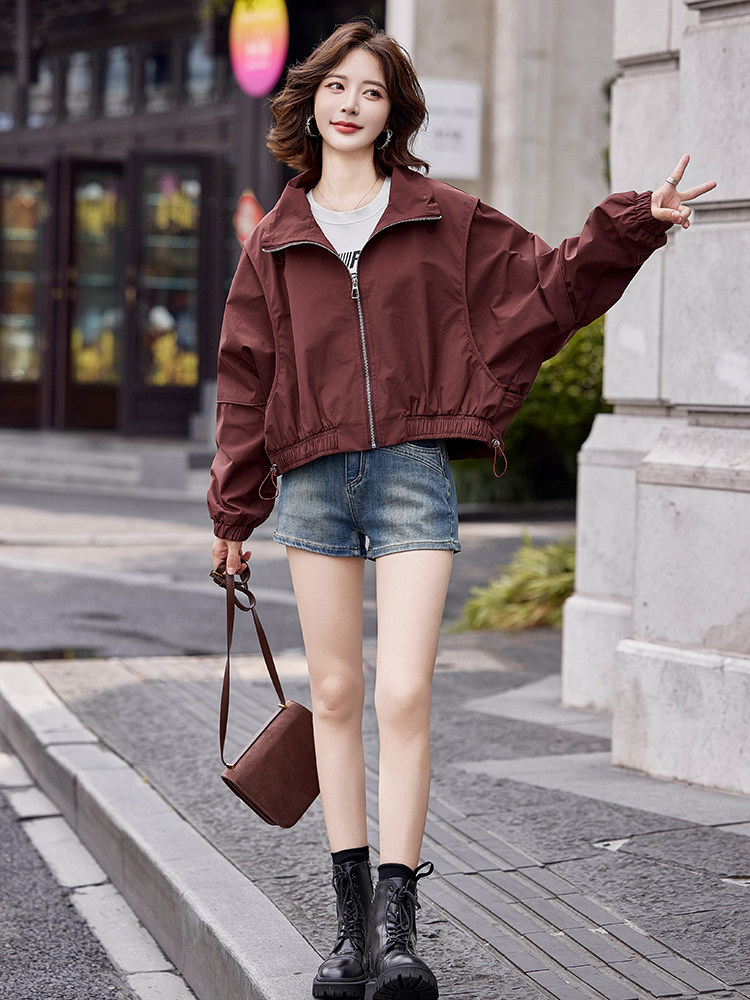红外套女短款风衣2025新款时尚休闲百搭棒球服派克夹克上衣,女装派克服,依万里