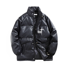 港风棉衣棉服鳄鱼纹PU皮面包服立领棉袄皮衣外套1611-P90量大有差，男装皮衣，星座207