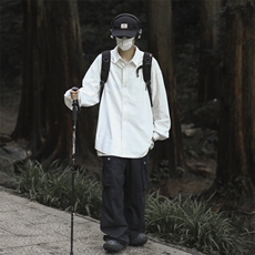 日系工装衬衫男女款春秋季新款宽松休闲百搭长袖外套CS0414-P33，男装衬衫，星座308B-1