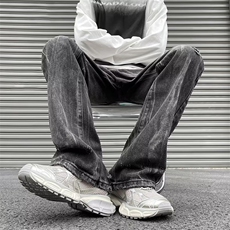 美式高街牛仔裤男韩版潮流破洞帅个性2024冬季ins长裤RK1262-P49，男装牛仔裤，星座412-3