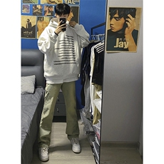B221美式ins高街小众百搭纯色微喇牛仔裤LK22087-P55控78，男装牛仔裤，电商B221