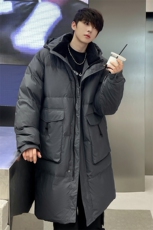 羽绒服男冬季新款港风宽松长款连帽白鸭绒外套YR928-P180(控价208，男装羽绒服，星座214-3