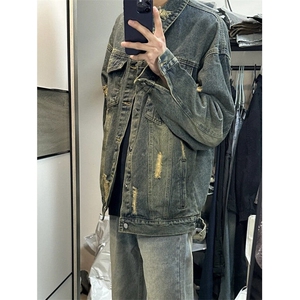 【有货】D2135-P70美式牛仔外套男潮牌秋冬潮牌百搭韩版夹克图片