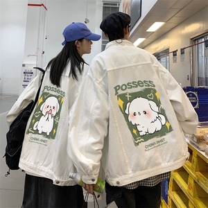 秋季港风大码不一样情侣学生印花牛仔外套男JK565-P6588