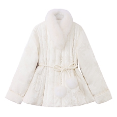 现货2025年冬季轻奢真狐狸毛中长款羽绒中长款，女装羽绒服，依如秀(原杭风阁)