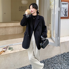 数据好黑色西装90羽绒内胆毛呢外套1256P275K408，女装羽绒服，2C176