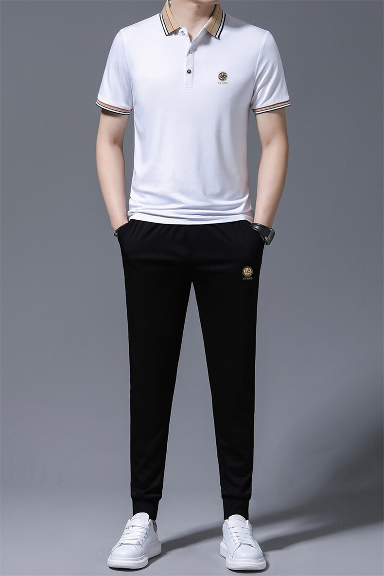 HP579夏季新款男士休闲套装刺绣男装百搭二件套,男装休闲套装,电商B360