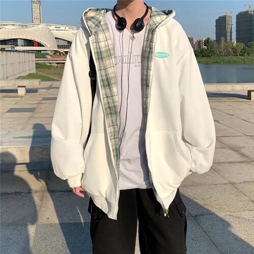 2023新款春秋季男双面穿卫衣连帽潮ins宽松休闲开衫外套W2447-P50，男装卫衣，星座512-2