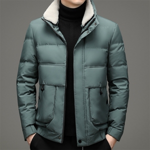 羽绒服男脱卸毛领冬季中年男休闲翻领休闲冬装外套ZL021333-P220图片