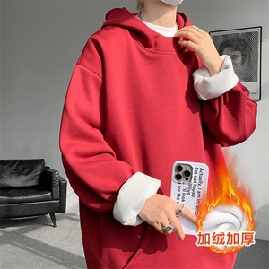 8XL-M连帽卫衣硬挺连帽卫衣男美式复古重磅帽衫加绒外套WY9105P68图片