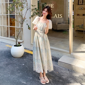 【现货】印花刺绣露肩连衣裙2C158-8660-P125-K188图片